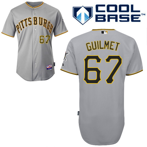 Preston Guilmet #67 MLB Jersey-Pittsburgh Pirates Men's Authentic Road Gray Cool Base Baseball Jersey